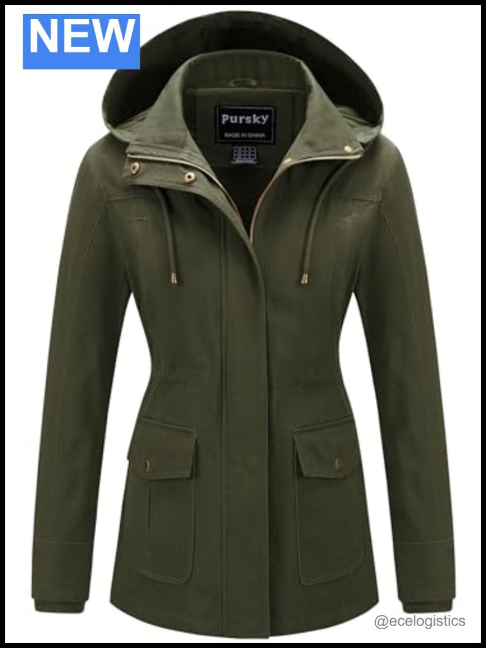 Women's Cotton Anorak Jacket Lightweight Military Utility Coat Removable Hood